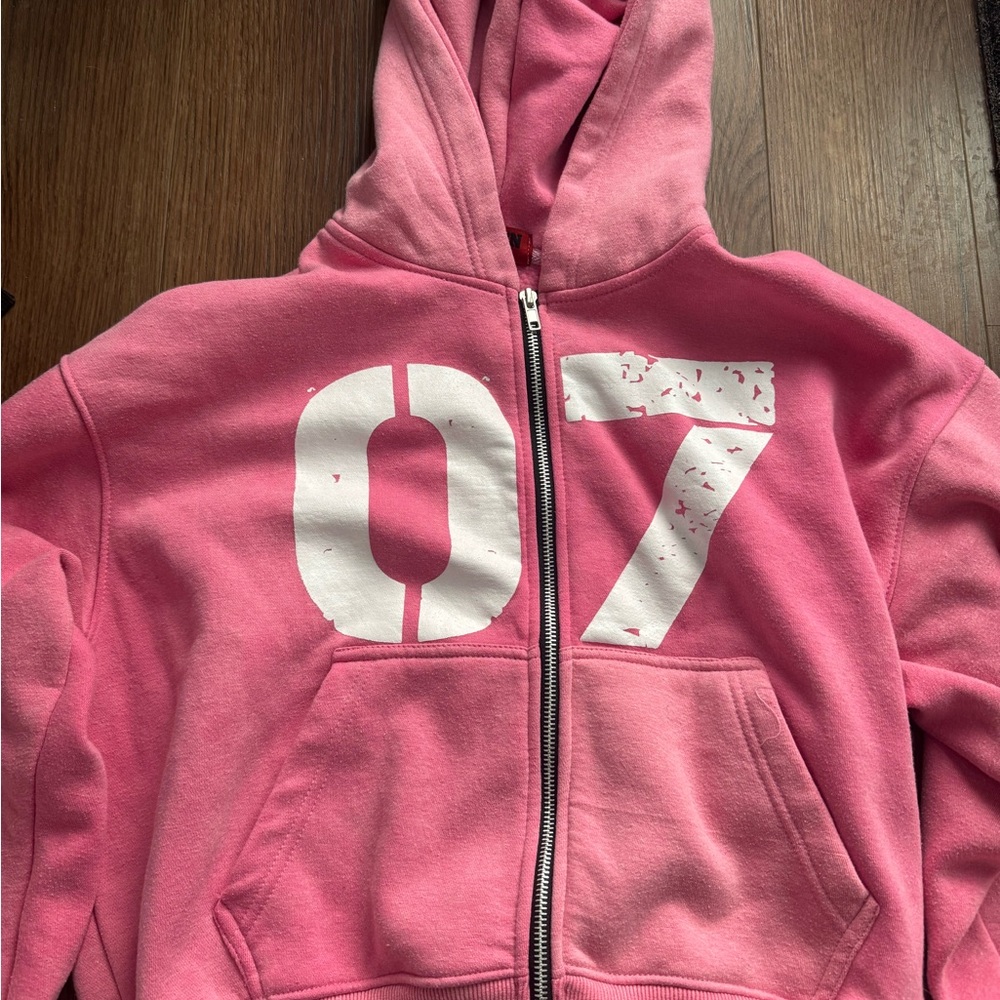 Kids Pink Hoodie with Number Print
